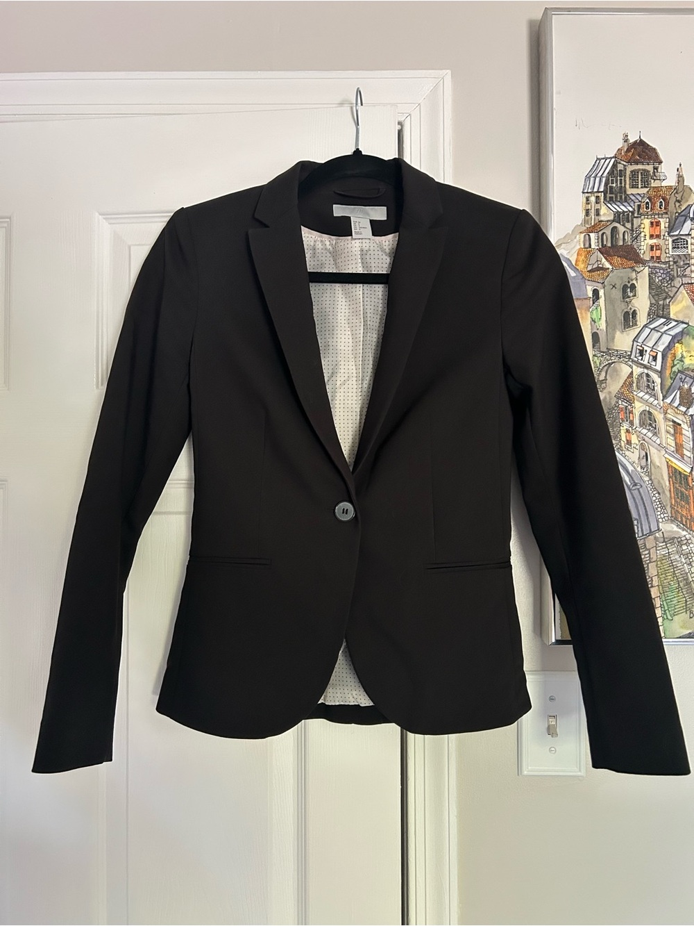 H&M classic suiting tailored black blazer